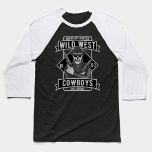 skull cowboy Baseball T-Shirt